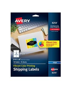 Avery Matte White Ink Jet Labels 3-1/3 x 4 120 per Pack (8254) 8254
