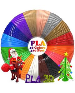 3D Pen/3D Printer Filament(16 Colors 320 Feet) Bonus 250 Stencils eBooks - Dikale 3D Pen Filament 1.75mm PLA for Tecboss Nulaxy etc(Does Not Fit 3Doodler) DKL-US-PLA616
