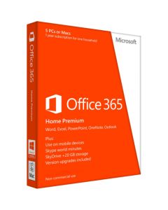 Microsoft Office 365 Home Premium 32/64-bit Subscription License 5 PC/Mac 5 Tablet 5 Smartphone 1 Year All Languages PC Mac