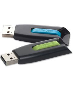 Verbatim 32GB Store n Go V3 USB 3.0 Flash Drive 2pk Blue, Green 32 GBUSB 3.0 Blue, Green 2 Pack FLASH DRIVE 2PK BLUE GREEN
