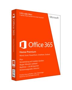 Microsoft Office 365 Home 32/64-bit Subscription License 5 PC and Mac in One Household 1 Year Download All Languages PC Intel-based Mac