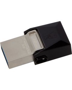 Kingston 32GB DataTraveler microDuo USB 3.0 On-The-Go Flash Drive 32 GB USB 3.0, Micro USB Black Rotating Cap USB OTG