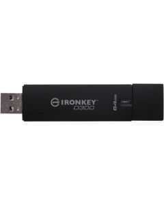 IronKey 64GB D300 Standard USB 3.0 Flash Drive 64 GB USB 3.0 Black 1/Pack 256-bit AES 3.0 FIPS LEVEL 3