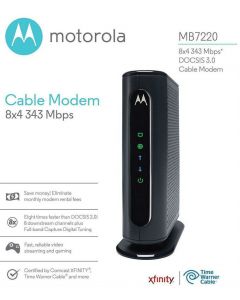 Motorola MB7220 DOCSIS 3.0 Cable Modem 343 Mbps Comcast Xfinity Time Warner Cable Spectrum Optimum