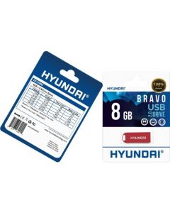 Hyundai 8GB Bravo USB 2.0 Flash Drive 8 GB USB 2.0 Red FLASH DRIVE 8GB RED