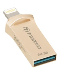 Transcend Mobile Storage for iOS Devices 64 GB USB 3.1, Lightning Gold DRIVE GOLD PLATING