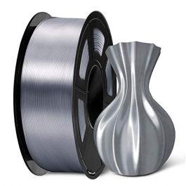 SUNLU PLA Silk Gray Filament 1.75mm 3D Printer Filament 1KG 2.2 LBS Spool  Shiny Metallic PLA Silk Filament SLUS-SILK-LG-GRAY-1KG