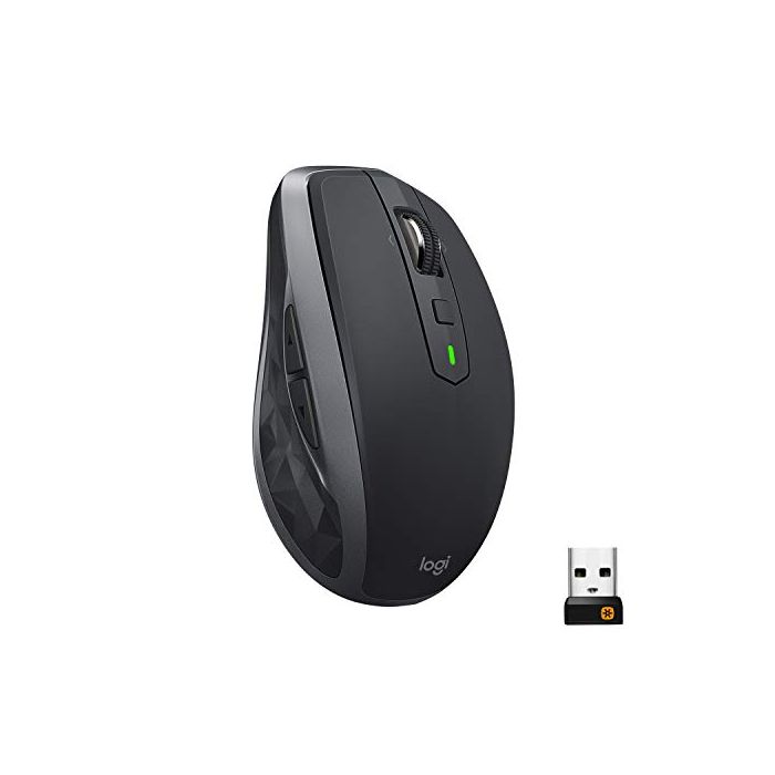 Logitech Anywhere 2S Wireless Mouse – Use On Surface Hyper-Fast Scrolling Rechargeable Control Up 3 Apple and Windows Computers and Laptops (Bluetooth or USB) Graphite 910-005132 | Fast