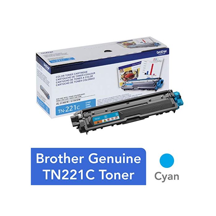 Brother TN221C Toner Cartridge Cyan HL-3140CW HL-3170CDW MFC