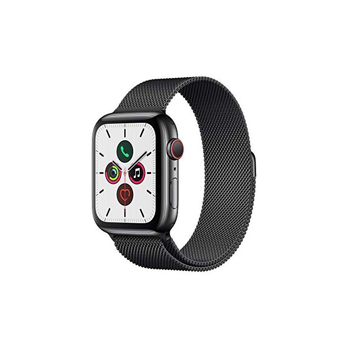 Apple Watch Series 5 (GPS + Cellular 44mm) - Space Black Stainless Steel  Case with Black Milanese Loop MWW82LL/A