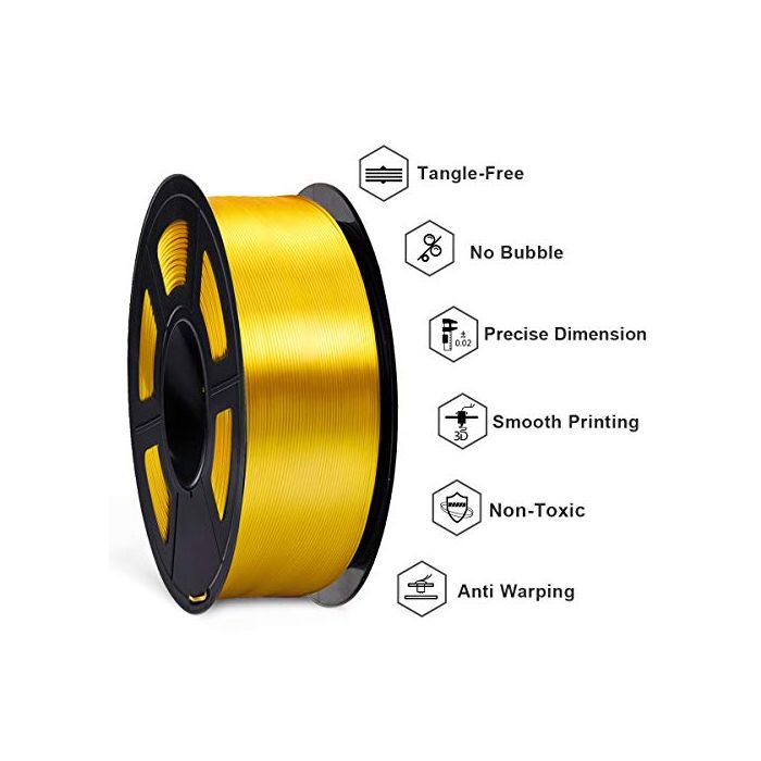 3D Printer Silk PLA Filament Gold Color 1.75mm 1KG 2.2LBS Spool