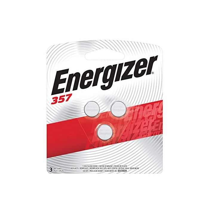 Energizer LR44 Battery Silver Oxide 303 357 AG13 or SR44 1.5 Volt Batteries  (3 Battery Count) 50202