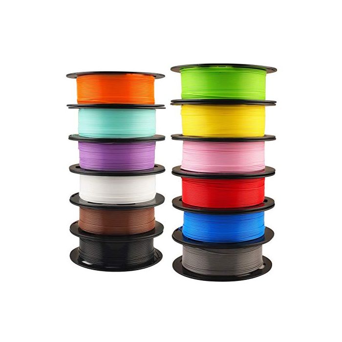 Mika3D 1.75mm 3D Printer Normal PLA Filament 12 Bundle Most Popular Colors  Pack 1.75mm