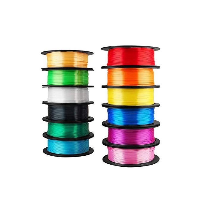 Mika3D 12 in 1 Bright Shine 3D Printer Silk PLA Filament Bundle Most  Popular Colors Pack 1.75mm 500g per Spool 12 Spools Pack Total 6kgs  Material with