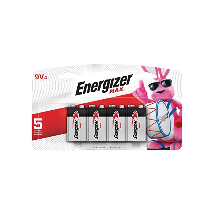 Energizer Max 4-pk 9V / 9 Volt Alkaline Batteries, Long Lasting
