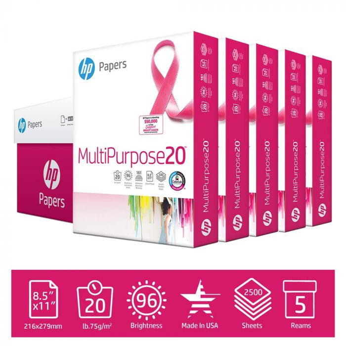 HP Printer Paper Multipurpose 20lb Copy Paper 8.5x11 96 Bright 1