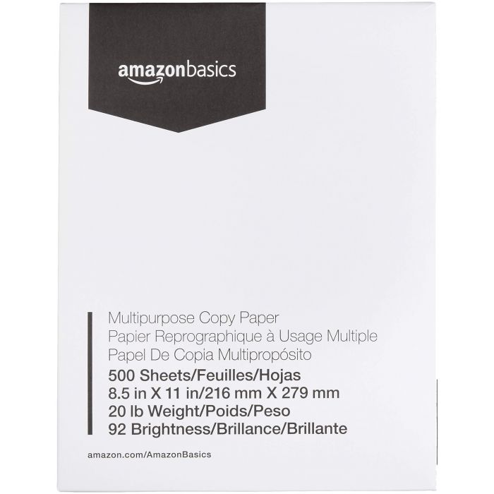 Basics 92 Bright Multipurpose Copy Paper - 8.5 x 11 Inches, 10 Ream  Case (5,000 Sheets) & Legal/Wide Ruled 8-1/2 by 11-3/4 Legal Pad - Canary