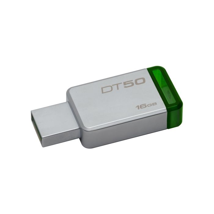 Kingston 16GB USB DataTraveler 50 (Metal/Blue) 16 GB USB 3.0 1/Pack METAL GREEN DT50/16GB | Fast Server www.srvfast.com