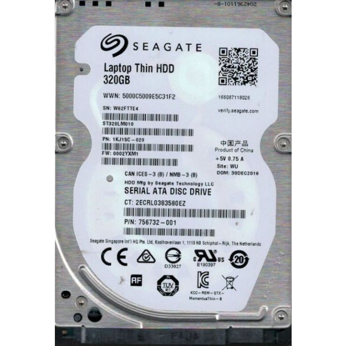 Seagate Laptop Thin 320 GB 2.5" Internal Hard Disk (HDD) SATA III 6.0Gb/s 7200 RPM 32 MB | Fast Server Corp. www.srvfast.com